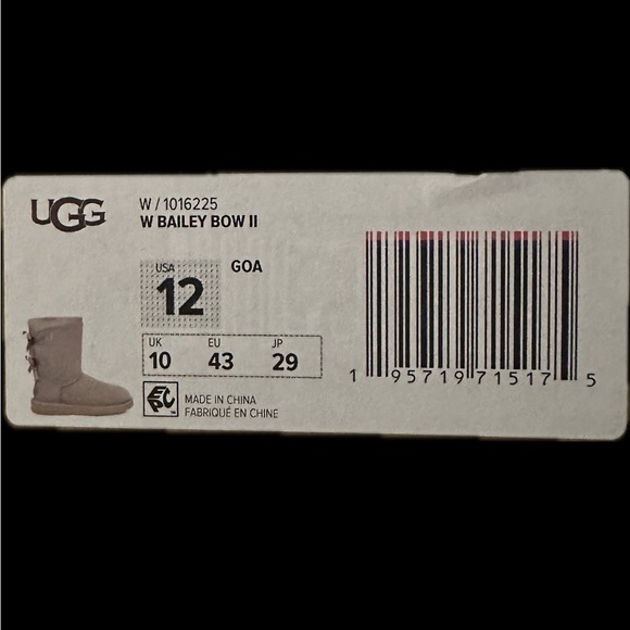 Ugg Bailey Bow II Boot Goat (light grey) BNIB AUTHENTIC Size 12 - Picture 5 of 5